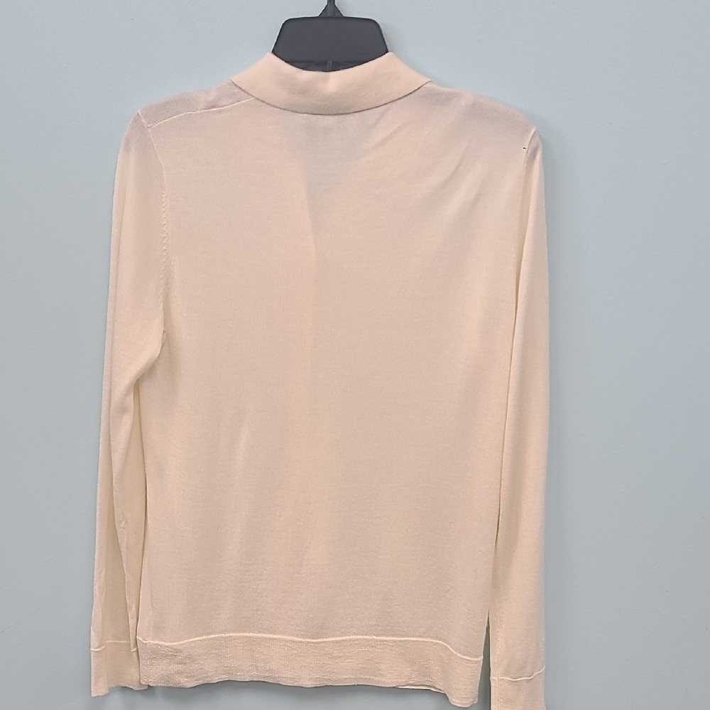 Theory Silk & Cashmere Blend Polo Cardigan In Cream Women's Size M - Picture 7 of 9